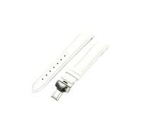 Bracelet de montre en cuir veau compatible avec la Tissot T035.210 - 18 mm | Boucle déployante à extrémité incurvée rouge/blanc/noir/gris