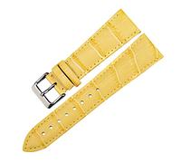 Bracelet de montre en cuir véritable 12/14/16/17/18/19/20/22mm montre pour femme bracelets de rechange bracelet de montre, Jaune, 20mm