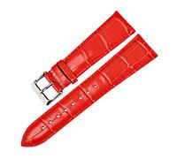 Bracelet de montre en cuir véritable 12/14/16/17/18/19/20/22mm montre pour femme bracelets de rechange bracelet de montre, Rouge, 20mm