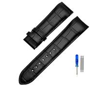 Bracelet de montre en cuir véritable à extrémité incurvée 22mm 23mm 24mm for Tissot Couturier T035 Bracelet de montre Bracelet à boucle en acier Bracelet de poignet Marron ( Color : Black , Size : 22m