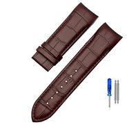 Bracelet de Montre en Cuir véritable à extrémité incurvée 22mm 23mm 24mm for Tissot Couturier T035 Bracelet de Montre Bracelet à Boucle en Acier Bracelet de Poignet Marron (Color : Brown, Size : 23m
