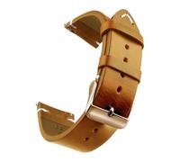 Bracelet de montre en cuir véritable ciré à l'huile, 18-24 mm, à dégagement rapide, compatible avec Samsung/Seiko/Oris/Citizen(Brown Rose Gold,19mm)