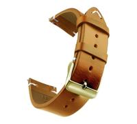 Bracelet de montre en cuir véritable ciré à l'huile, 18-24 mm, à dégagement rapide, compatible avec Samsung/Seiko/Oris/Citizen(Brown Gold,24mm)