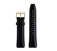 Bracelet De Montre En Cuir Véritable Compatible With Casio Retro Small Square A159W-N1 A158WA A168 A159 AE1200 AQ230 700, Bracelet De Montre Business 18 Mm(Black-rose gold)