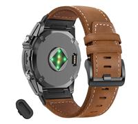 Bracelet de montre en cuir véritable de 20 mm compatible avec Garmin Fenix 8 AMOLED 43 mm/7S/ 7S Pro/6S/ 6S Pro/5S/ 5S Plus, bracelet de rechange à ajustement rapide pour Epix Pro/Approach S70 42 mm