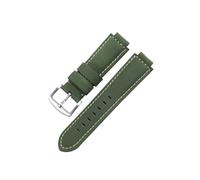 Bracelet de montre en cuir véritable for Casio GST-B400 GST-B200, résistant à la sueur, bouche surélevée, en cuir de vache givré, accessoires 14 16mm(Green-Steel-K2,24x16mm)