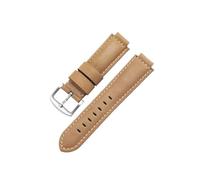 Bracelet de montre en cuir véritable for Casio GST-B400 GST-B200, résistant à la sueur, bouche surélevée, en cuir de vache givré, accessoires 14 16mm(Khaki-Steel-K2,24x14mm)