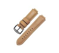 Bracelet de montre en cuir véritable for Casio GST-B400 GST-B200, résistant à la sueur, bouche surélevée, en cuir de vache givré, accessoires 14 16mm(Khaki-Black-K2,24x14mm)
