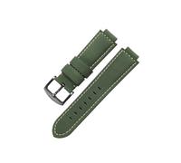 Bracelet de montre en cuir véritable for Casio GST-B400 GST-B200, résistant à la sueur, bouche surélevée, en cuir de vache givré, accessoires 14 16mm(Green-Black-K2,24x16mm)