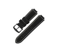 Bracelet de montre en cuir véritable for Casio GST-B400 GST-B200, résistant à la sueur, bouche surélevée, en cuir de vache givré, accessoires 14 16mm(Black-Black-K2,24x14mm)