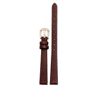 Bracelet de montre en cuir véritable pour femme 6 mm 8 mm 10 mm 12 mm lézards bracelet de montre en cuir petites montres-bracelets sangles (couleur : boucle marron or, taille : 6 mm), 6mm