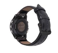 Bracelet de montre en cuir véritable pour Garmin Fenix 7X 7S Black 20 mm
