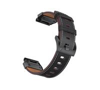 Bracelet de montre en cuir véritable pour Garmin Fenix 8/7X/7/6/5/965 Black 26 mm