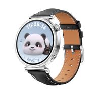 Bracelet de montre en cuir véritable pour Huawei Watch GT5 - 18 mm Black + Silver