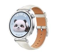 Bracelet de montre en cuir véritable pour Huawei Watch GT5 - 18 mm White + Silver