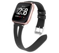 Bracelet de montre en cuir véritable pour montre intelligente Fitbit Versa Black
