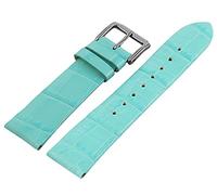 Bracelet de montre en cuir véritable Turquoise 18 mm de largeur boucle ardillon Bracelet de rechange avec design alligator