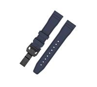 Bracelet de montre en fluoroélastomère FKM/FPM (1 pièce), 20 mm ou 21, boucle papillon à ouverture facile, souple, étanche, for la plongée(Bule 2,21mm)