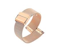 Bracelet de montre en maille de 0,6 mm, 17 mm, 18 mm, 19 mm, 20 mm, 21 mm, 22 mm, 24 mm, for hommes et femmes, en acier inoxydable(Rose gold,15mm)