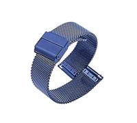 Bracelet de montre en maille de 0,6 mm, 17 mm, 18 mm, 19 mm, 20 mm, 21 mm, 22 mm, 24 mm, for hommes et femmes, en acier inoxydable(Blue,10mm)