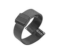 Bracelet de montre en maille de 0,6 mm, 17 mm, 18 mm, 19 mm, 20 mm, 21 mm, 22 mm, 24 mm, for hommes et femmes, en acier inoxydable(Black,24mm)