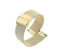 Bracelet de montre en maille de 0,6 mm, 17 mm, 18 mm, 19 mm, 20 mm, 21 mm, 22 mm, 24 mm, for hommes et femmes, en acier inoxydable(Gold,17mm)
