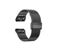 Bracelet de montre en maille milanaise 26 mm, 22 mm, 20 mm, for Garmin Fenix 7x, 6 Pro, 5S Plus, 3 HR, Approach S60, S62(Black,20mm)