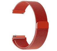 Bracelet de montre en métal à dégagement rapide de 20 mm pour Samsung Galaxy Watch 5 4 3 40 mm 41 mm 42 mm 44 mm 45 mm 46 mm Bracelet de montre magnétique en maille pour Amazfit Bip U Pro/GTS pour Galaxy Watch Active 2/Active, rouge