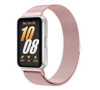Bracelet de montre en métal compatible avec Samsung Galaxy Fit 3, bracelet de rechange en maille en acier inoxydable pour montre intelligente Galaxy Fit 3 SM-R390 (rose rose)