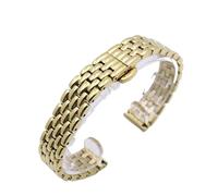 Bracelet de Montre en métal d'acier Inoxydable réglable avec des Accessoires de Montre de Bracelet de Remplacement de Fermoir Pliant(Gold,10mm)