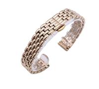 Bracelet de Montre en métal d'acier Inoxydable réglable avec des Accessoires de Montre de Bracelet de Remplacement de Fermoir Pliant(Rose Gold,14mm)