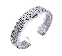 Bracelet de Montre en métal d'acier Inoxydable réglable avec des Accessoires de Montre de Bracelet de Remplacement de Fermoir Pliant(Silver,16mm)