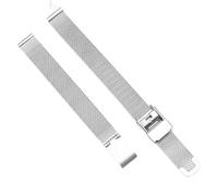 Bracelet de montre en métal for femmes et hommes, fermoir à boucle déployante en acier à dégagement rapide, bracelet tissé en maille, largeur 10 mm, 12 mm, 14 mm, 16 mm, 18 mm, 20 mm, 22 mm(Silver,10m