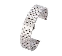 Bracelet de Montre en métal Massif, Argent, Noir, Or Rose, Poli, for Homme et Femme, en Acier Inoxydable 316L, 10-24 mm(Silver_16mm)