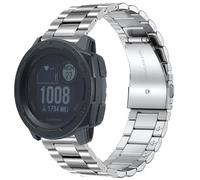 Bracelet de montre en métal pour Garmin Instinct 1 2 3 45 mm Solar - Bracelet de rechange en acier inoxydable pour homme et femme - Pour Garmin Instinct Tactical/Esports/Solar/Tide Argenté