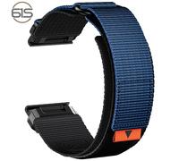 Bracelet de montre en nylon 26 mm pour Garmin Fenix 8/7X Pro/5X/6X Blue