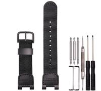 Bracelet de montre en nylon compatible avec Casio SGW-100 SGW-200 GW-3000B GW-3500B - Bracelet de rechange pour homme Pathfinder PAS410 24 mm - Noir