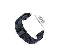Bracelet de Montre en Nylon Compatible Garmin 22mm - Forerunner 245/255/265M Black+Blue