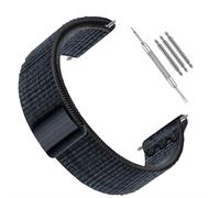 Bracelet de Montre en Nylon Compatible Garmin 22mm - Forerunner 245/255/265M Black+Blue