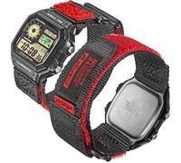 Bracelet de montre en nylon durable de 18 mm compatible avec CASIO DW-H5600, AE-1000W, AE-1100W, AE-1200, W-S200H, F-91W et plus encore, bracelet de montre à dégagement rapide | 2 tailles (S : 16,3