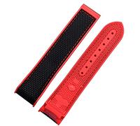 Bracelet de montre en nylon et caoutchouc, accessoire(Red Band,20mm)