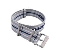 Bracelet de montre en nylon phosphorescent de 20 mm et 22 mm, bracelet de rechange for toutes les marques de montres, adapté à un usage quotidien(Gray Blue-White,22mm)