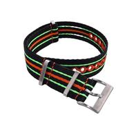 Bracelet de montre en nylon phosphorescent de 20 mm et 22 mm, bracelet de rechange for toutes les marques de montres, adapté à un usage quotidien(Black Orange-Green,20mm)