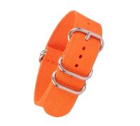 Bracelet de montre en nylon rayé 16 mm, 18 mm, 20 mm, 22 mm, 24 mm - Bracelet étanche, résistant à l'usure, compatible avec la plupart des montres,Orange,18mm