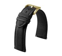 Bracelet de montre en nylon Sangle en nylon à dégagement rapide, toile détachable, sportive et respirante, 20 mm, 22(Black (Gold Buckle),22mm)