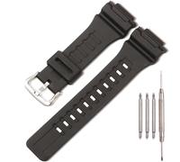 Bracelet de montre en résine compatible avec Casio AEQ110BW AQ-S810 W735H AQ-S800W - Boucle en métal argenté