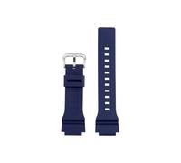 Bracelet de montre en résine de Silicone de 18mm Compatible avec Casio WS-1400H WS1300 WS-1500 W-737H AE-1500(Blue-Silver)