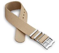 Bracelet de montre en sergé à passage unique | 20 mm 22 mm | Noir, bleu, vert, rouge, gris, orange, brun clair | Bracelet en nylon militaire | Boucle de couronne réglable en acier inoxydable brossé |