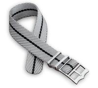 Bracelet de montre en sergé à passage unique | 20 mm 22 mm | Noir, bleu, vert, rouge, gris, orange, brun clair | Bracelet en nylon militaire | Boucle de couronne réglable en acier inoxydable brossé |