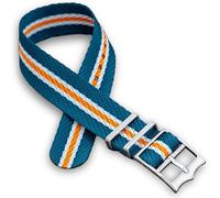 Bracelet de montre en sergé à passage unique | 20 mm 22 mm | Noir, bleu, vert, rouge, gris, orange, brun clair | Bracelet en nylon militaire | Boucle de couronne réglable en acier inoxydable brossé |